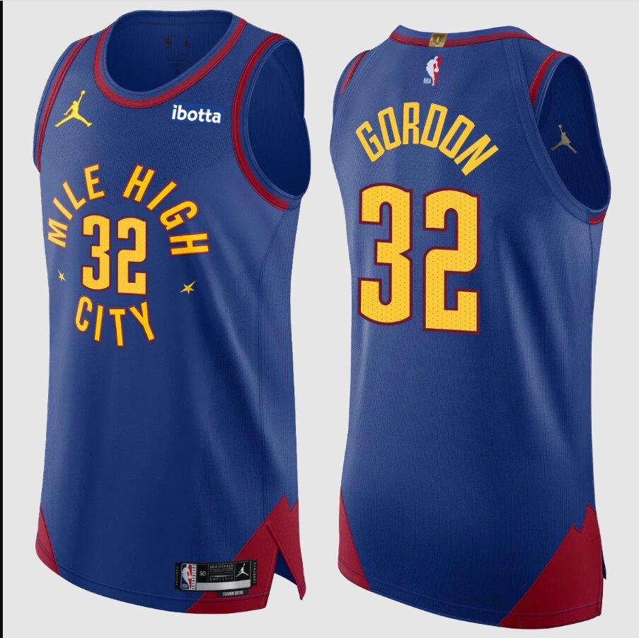 Men NBA denver nuggets 32 Gordon blue 2024 jersey